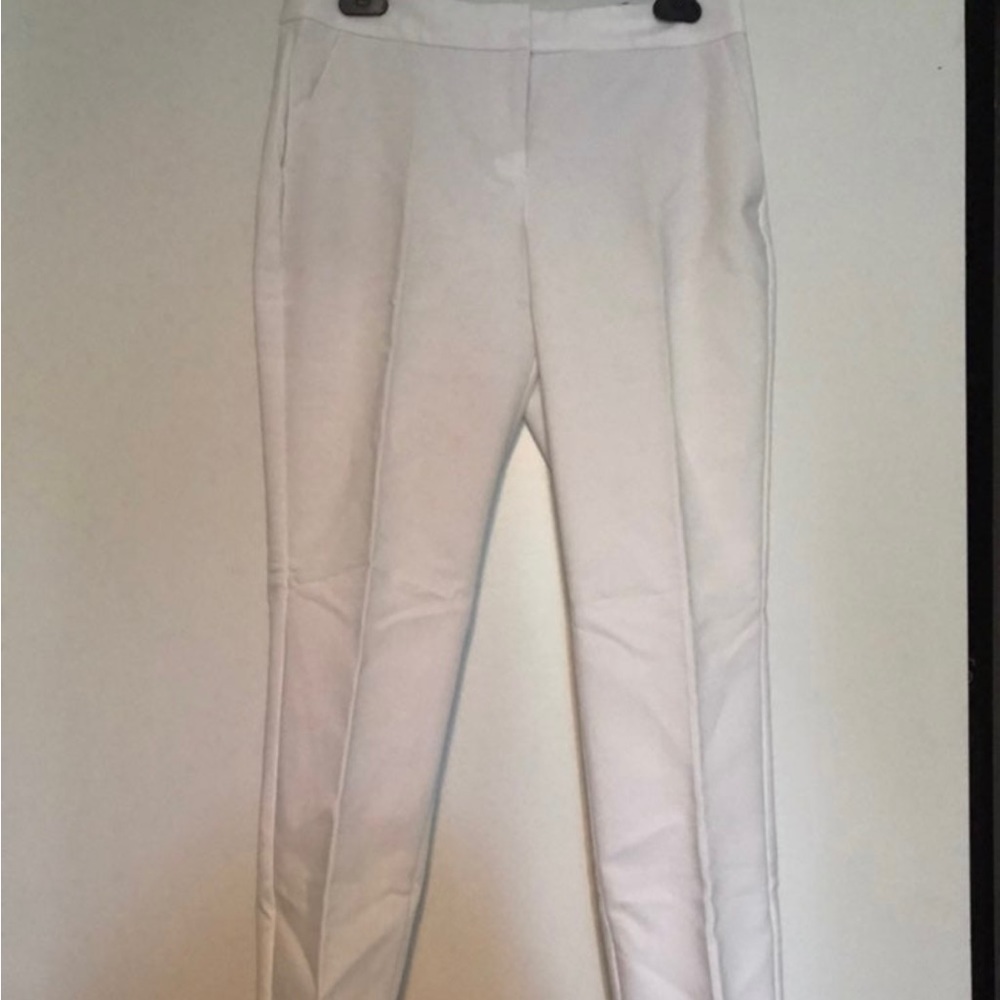 Express Mid Rise Ankle White Pants, 6